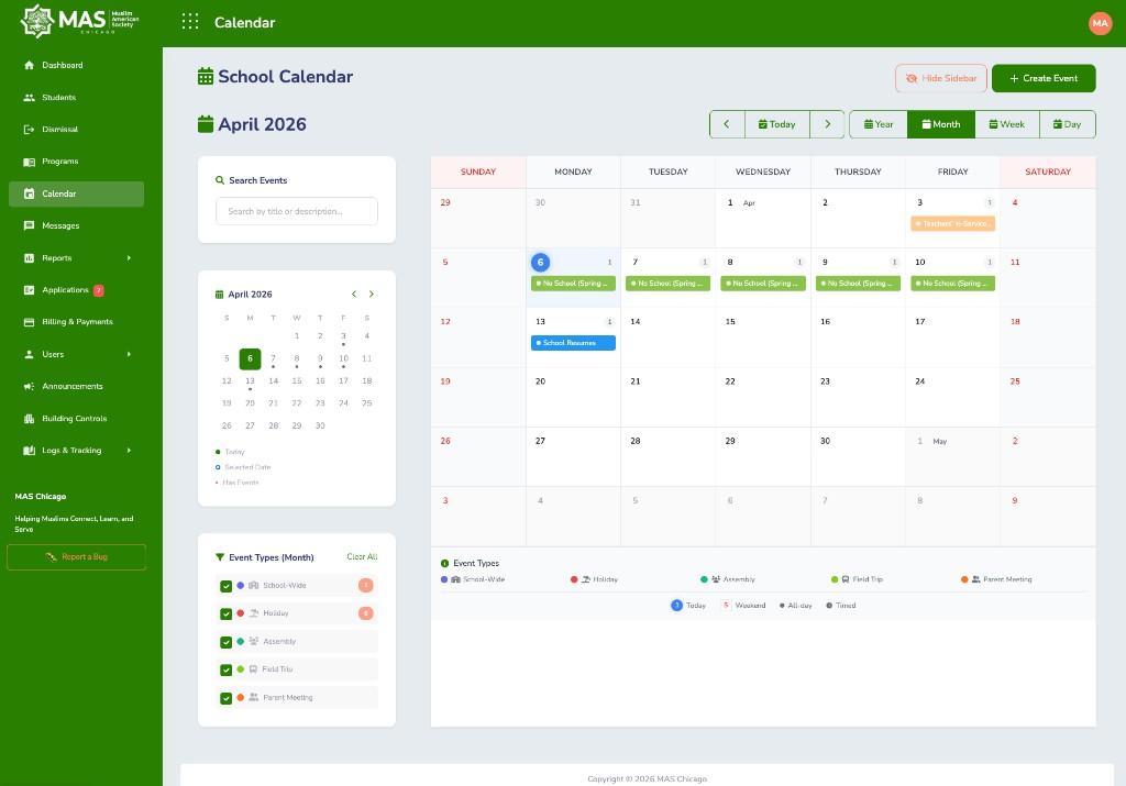 MAS Chicago — Calendar
