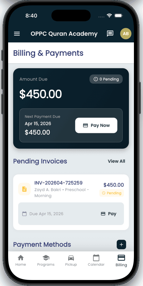 Parent — Billing & Payments