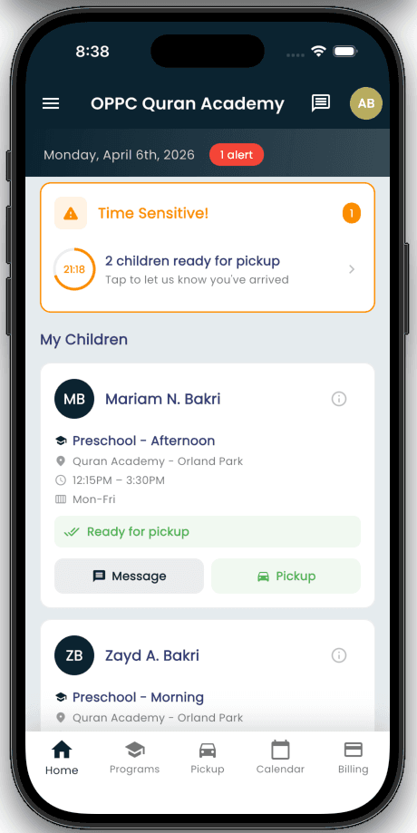 Parent — Pickup Alerts