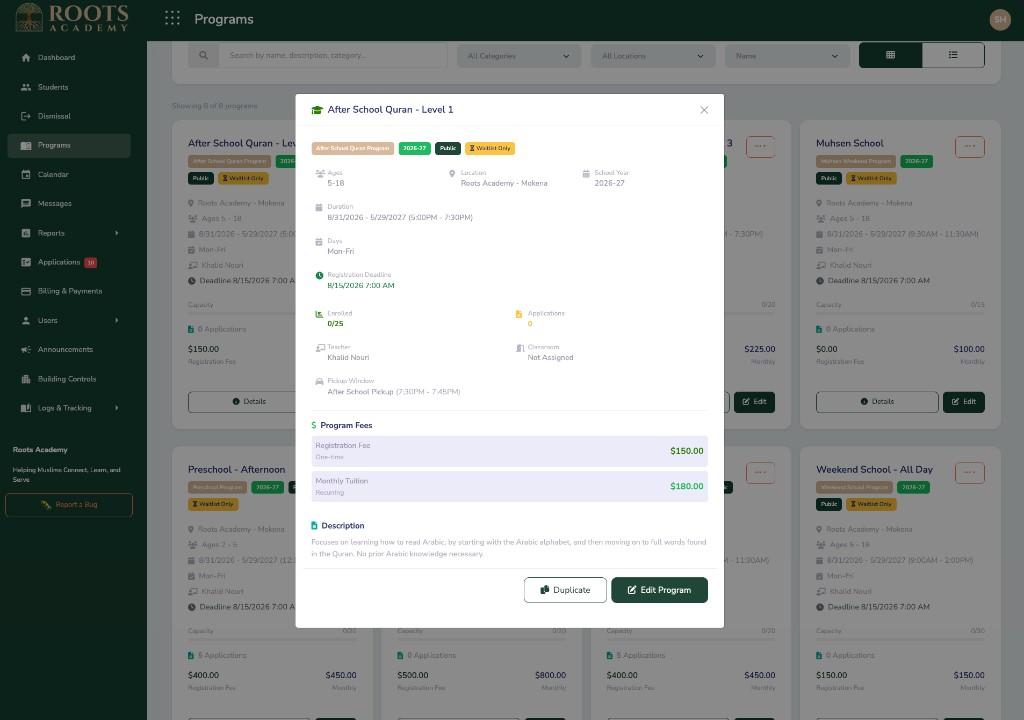 Roots Academy — Program Details
